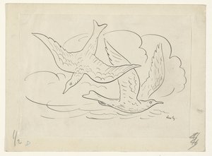 二羽の鳥 作： Leo Gestel (signed by artist)