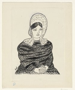 民族衣装の女性 作： Leo Gestel (signed by artist)
