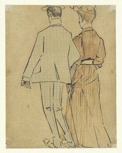 歩くカップル 作： Leo Gestel (signed by artist)
