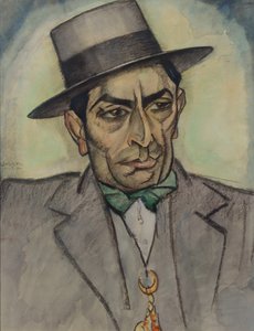 スペインの衣装を着た男、c。 1914年（紙に木炭、パステル、水彩） 作： Leo Gestel