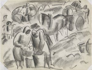 馬車を使った地上のジャガイモ収穫機 タイトルなし 作： Leo Gestel