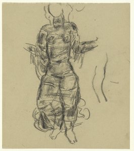 透明なカーテンで踊る女性 作： Leo Gestel