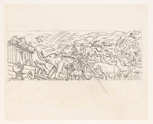 ノアの方舟に乗り込む動物たち 作： Leo Gestel