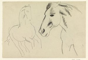 疾走する馬と馬の頭 作： Leo Gestel