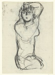 ひざまずく裸の女性 作： Leo Gestel