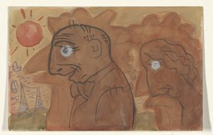 レオ・ゲステルと妻の似顔絵 作： Leo Gestel