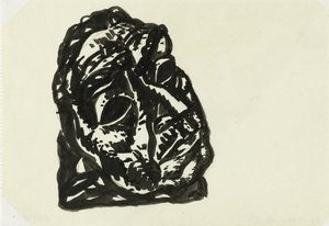 斜め右上を見つめる男性の頭部 作： Leo Gestel