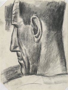 横顔で後ろから見た男の頭 タイトルなし 作： Leo Gestel