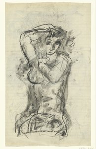 裸で座っている女性 作： Leo Gestel