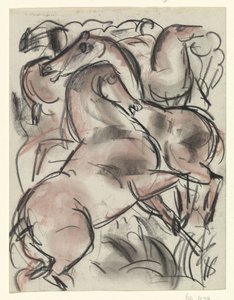 自然の中の馬 作： Leo Gestel