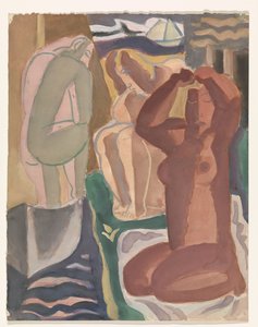 2人の入浴女性と後ろ姿 作： Leo Gestel