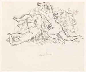 2 人の裸の女性と 3 匹の魚 作： Leo Gestel