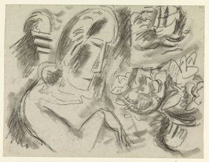 花束を持つ女性 作： Leo Gestel