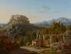 マッサディカッラーラ城のある風景、1827年 作： Leo von Klenze