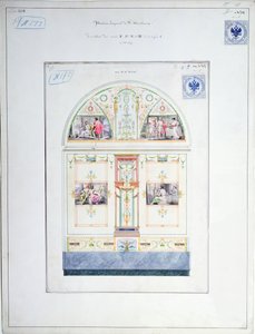 エルミタージュ美術館の壁画デザイン、サンクトペテルブルク、1840年頃 作： Leo von Klenze