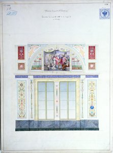 エルミタージュ美術館の壁画デザイン、サンクトペテルブルク、1840年頃 作： Leo von Klenze