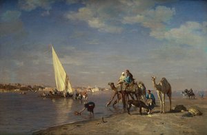 ナイル川の情景 作： Leon Auguste Adolphe Belly