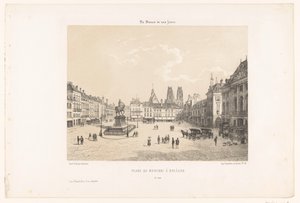 オルレアンのマルトロワ広場の眺め Place du Martroi à Orléans (オブジェクトのタイトル) 現代フランス（シリーズタイトル） La France de nos jours (オブジェクトのシリーズ タイトル) 作： Leon Auguste Asselineau