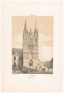 アンジェ大聖堂の眺め アンジェ。 La cathédrale (オブジェクトのタイトル) 現代フランス（シリーズタイトル） La France de nos jours（シリーズタイトル） 作： Leon Auguste Asselineau