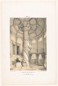 ブロワ城のフランソワ 1 世のらせん階段の眺め ブロワ。 Escalier de François Ier (オブジェクトのタイトル) 現代フランス（シリーズタイトル） La France de nos jours（シリーズタイトル） 作： Leon Auguste Asselineau