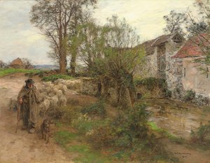 シャイリーストリートの群れの出口。シェイイ通りからの群れの出口、1904 作： Leon Augustin Lhermitte