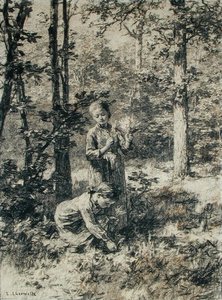 谷間の百合の花を集める 作： Leon Augustin Lhermitte