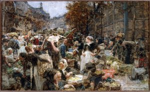 1888-1889年頃、パリ市立美術館のためのスケッチ「広間の改築」（油彩・カンヴァス）