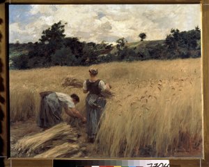リーパー。 （死神）。 Leon Augustin Lhermitte (1844-1925) による絵画。 フランスの芸術、リアリズム。 プーシキン美術館、モスクワ 作： Leon Augustin Lhermitte