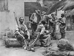 収穫者への支払い、1882年、1911年 作： Leon Augustin Lhermitte