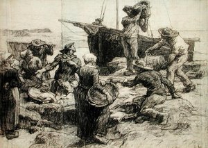 獲物の仕分け（木炭・紙） 作： Leon Augustin Lhermitte