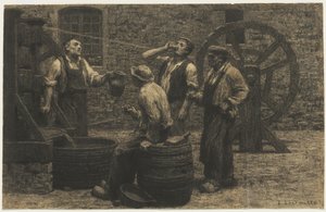 ワインプレス、1872年頃 作： Leon Augustin Lhermitte
