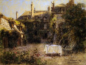 ブルジュの画家の庭（パステル画） 作： Leon Augustin Lhermitte
