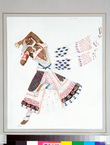 バレエ russes: ""bayadere"" レオン バクスト (1866-1924) がミシェル フォーキンのバレエ ""The Blue God" のためにデザインした衣装 作： Leon Bakst
