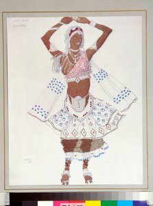 バレエ・リュス：「バヤデール」 ミシェル・フォーキンのバレエ「Le dieu Bleu」のためにレオン・バクスト（1866-1924）がデザインした衣装 作： Leon Bakst