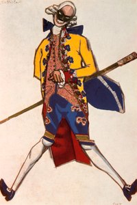 バティスタ、キャロルゴルドーニによるコメディの衣装デザイン、1917 作： Leon Bakst