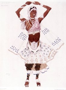 レオン・バクストがレイナルド・ハーン（1875-1947）の「青の神」のために制作したバヤドレの衣装 作： Leon Bakst
