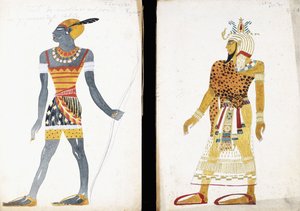 ヌビアの男性ダンサーを描いた「Ammoun」の衣装デザイン、