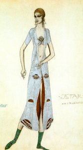 1924年、イシュタールとしてイダ・ルビンスタインの衣装デザイン。 作： Leon Bakst