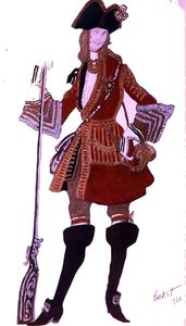 眠れる森の美女』より「王子様の狩り」の衣装デザイン 作： Leon Bakst