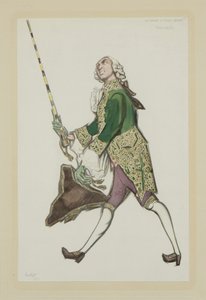 バレエのリナルドのコスチュームデザイン、1917年スカルラッティ作「Good-Humoured Ladies」 作： Leon Bakst