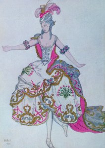 眠れる森の美女』の「妖精のカーネーション」の衣装デザイン 作： Leon Bakst