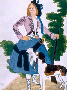 ハントレスの衣装デザイン、1922 作： Leon Bakst
