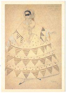 R.シューマンによるバレエカーニバルの衣装デザイン、1910年 作： Leon Bakst