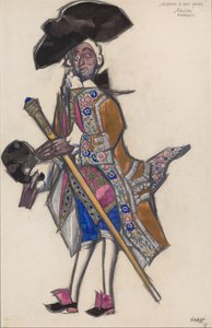 スカルラッティのバレエ「ユーモアのある女性たち」の衣装デザイン 作： Leon Bakst