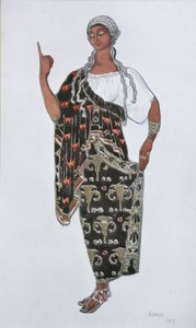 イルデブランドピッツェッティ作「1967年オペラフェドラ」の衣装デザイン 作： Leon Bakst