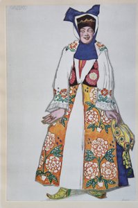 1917年、N。リムスキーコルサコフによるオペラサドコの衣装デザイン 作： Leon Bakst