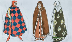 「Le Martyre de Saint Sebastien」の衣装デザイン、Ida Rubinsteinから依頼された劇的な作品、Gabriele d&39;Annunzioによる台本、Claude Debussyによる音楽、Mikhail Fokineによる振付、costu 作： Leon Bakst