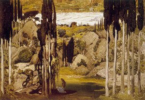 モーリスラヴェルのバレエ「Daphnis etChloé」のオリジナルの水彩画をベースにした、ロシアの画家兼デコレーターであるレオンバクストによる装飾 作： Leon Bakst