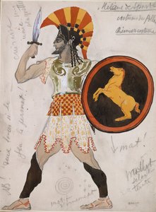ヘレネ・ド・スパルテ」のポルックスの衣装デザイン、1910年代