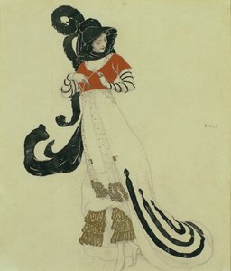 デザインの凝った服の衣装デザイン、c。 1914 作： Leon Bakst